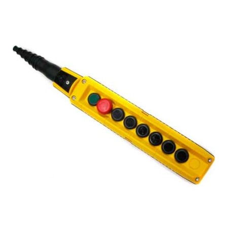 Springer Controls Co T.E.R., F70BY12060000001 MIKE Pendant, 8 Button, Yellow, 1-Speed Buttons F70BY12060000001